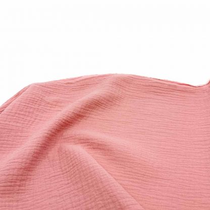 Tela muselina doble gasa algodón en color rosa palo