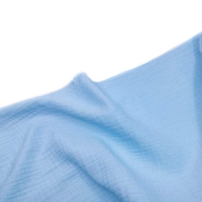 Tela muselina doble gasa algodón en color azul bebé