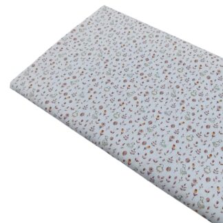 Tela popelín de algodón con estampado de flores tipo liberty en tonos rosas empolvados