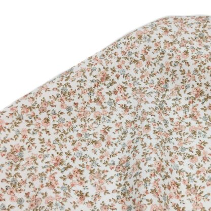 Tela viyela de algodón con estampado de flores en tonos rosa