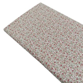 Tela viyela de algodón con estampado de flores tipo liberty en tonos rosa