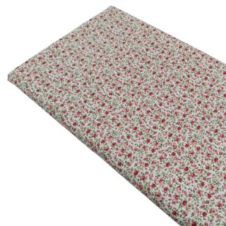Tela viyela de algodón con estampado de flores tipo liberty en tonos fucsia