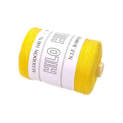 Bobina de hilo de hilvanar 100% algodón de 50 gramos en color amarillo