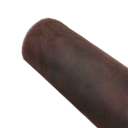 Tela de tul liso en color marrón chocolate