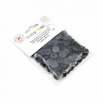 Pack de 30 botones snaps de plástico con forma circular en color negro