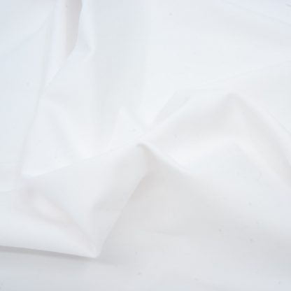 Tela viyela de algodón orgánico GOTS en color blanco