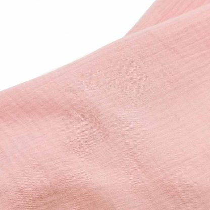 Tela doble gasa muselina de algodón orgánico GOTS en color rosa