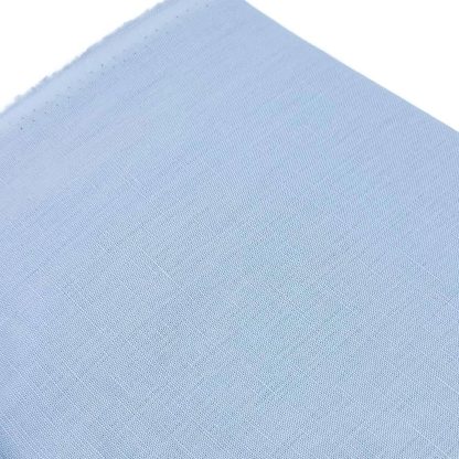 Tela de lino algodón en color liso azul celeste
