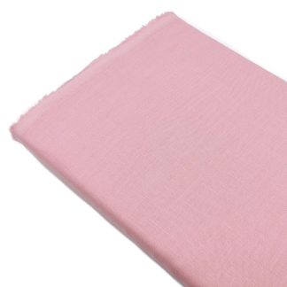 Tela de lino algodón en color liso rosa