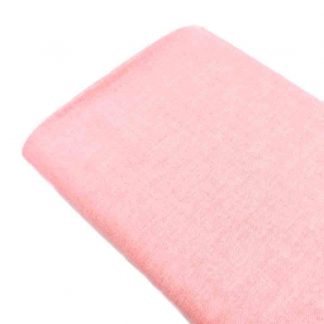 Tela chambray de algodón/poliéster en color liso rosa coral
