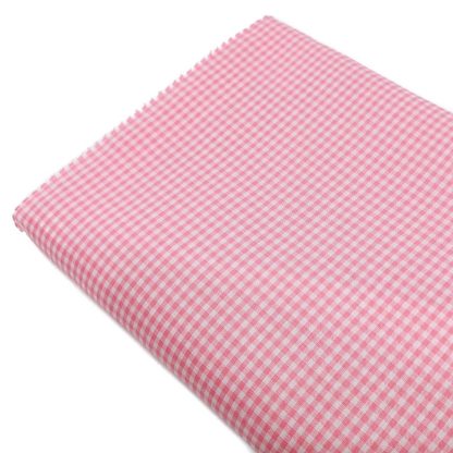 Tela vichy de cuadros de 3 mm en color rosa