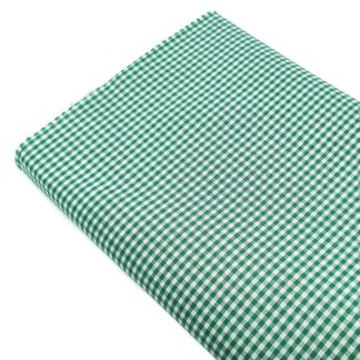 Tela vichy de cuadros de 3 mm en color verde