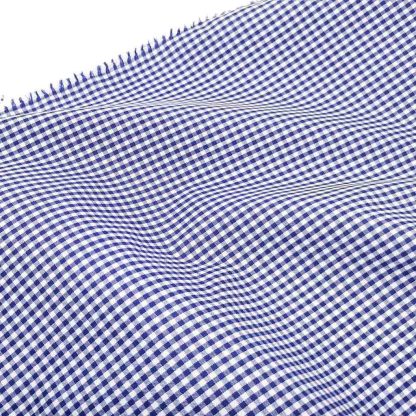 Tela vichy de cuadros de 3 mm en color azul marino