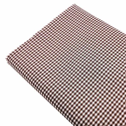 Tela vichy de cuadros de 3 mm en color marrón