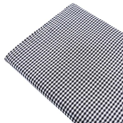 Tela vichy de cuadros de 3 mm en color negro