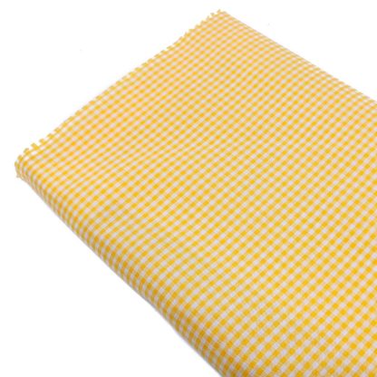 Tela vichy de cuadros de 3 mm en color amarillo