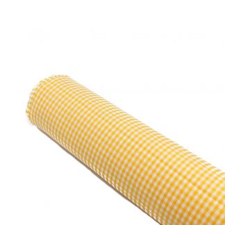 Tela vichy de cuadros en color amarillo