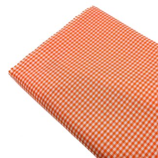 Tela vichy de cuadros de 3 mm en color naranja