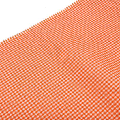 Tela vichy de cuadros de 3 mm en color naranja